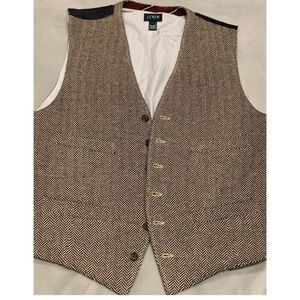 J. Crew Men’s Vest Tan and Brown Tweed